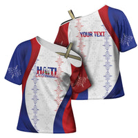 Haiti Football Les Grenadiers Personalized Cross Shoulder Shirt Voodoo Veve Papa Legba - Wonder Print Shop