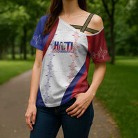 Haiti Football Les Grenadiers Personalized Cross Shoulder Shirt Voodoo Veve Papa Legba - Wonder Print Shop