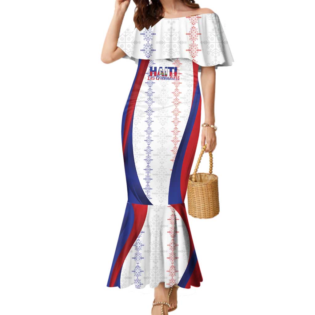Haiti Football Les Grenadiers Personalized Family Matching Mermaid Dress and Hawaiian Shirt Voodoo Veve Papa Legba - Wonder Print Shop