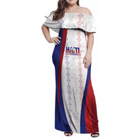 Haiti Football Les Grenadiers Personalized Family Matching Off Shoulder Maxi Dress and Hawaiian Shirt Voodoo Veve Papa Legba - Wonder Print Shop
