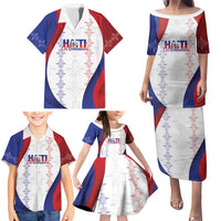 Haiti Football Les Grenadiers Personalized Family Matching Puletasi and Hawaiian Shirt Voodoo Veve Papa Legba - Wonder Print Shop