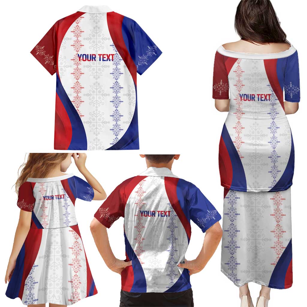 Haiti Football Les Grenadiers Personalized Family Matching Puletasi and Hawaiian Shirt Voodoo Veve Papa Legba - Wonder Print Shop