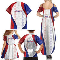 Haiti Football Les Grenadiers Personalized Family Matching Summer Maxi Dress and Hawaiian Shirt Voodoo Veve Papa Legba - Wonder Print Shop