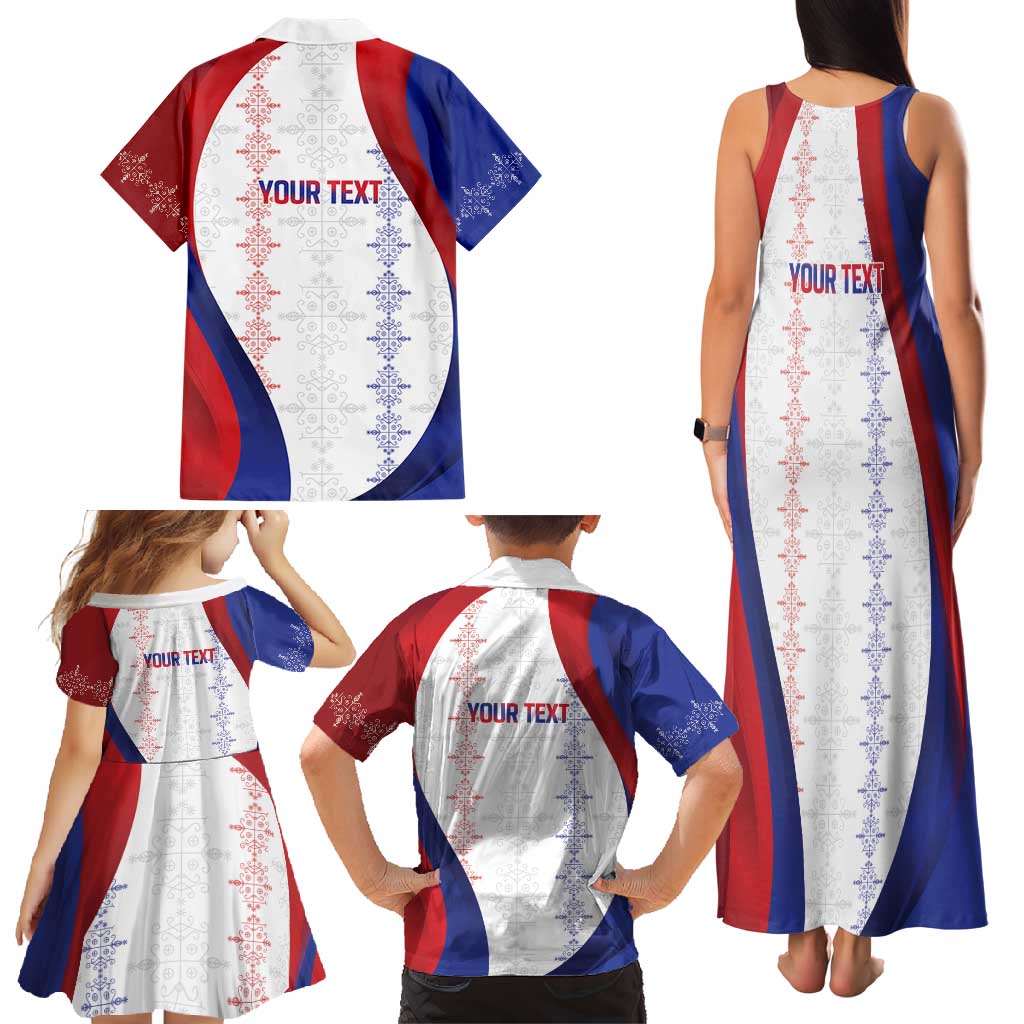 Haiti Football Les Grenadiers Personalized Family Matching Tank Maxi Dress and Hawaiian Shirt Voodoo Veve Papa Legba - Wonder Print Shop