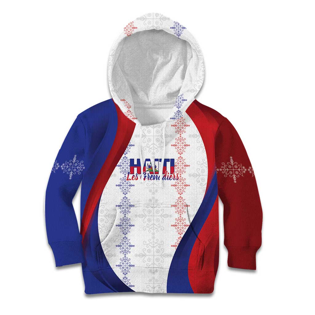 Haiti Football Les Grenadiers Personalized Kid Hoodie Voodoo Veve Papa Legba - Wonder Print Shop