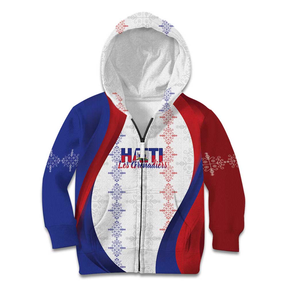 Haiti Football Les Grenadiers Personalized Kid Hoodie Voodoo Veve Papa Legba - Wonder Print Shop