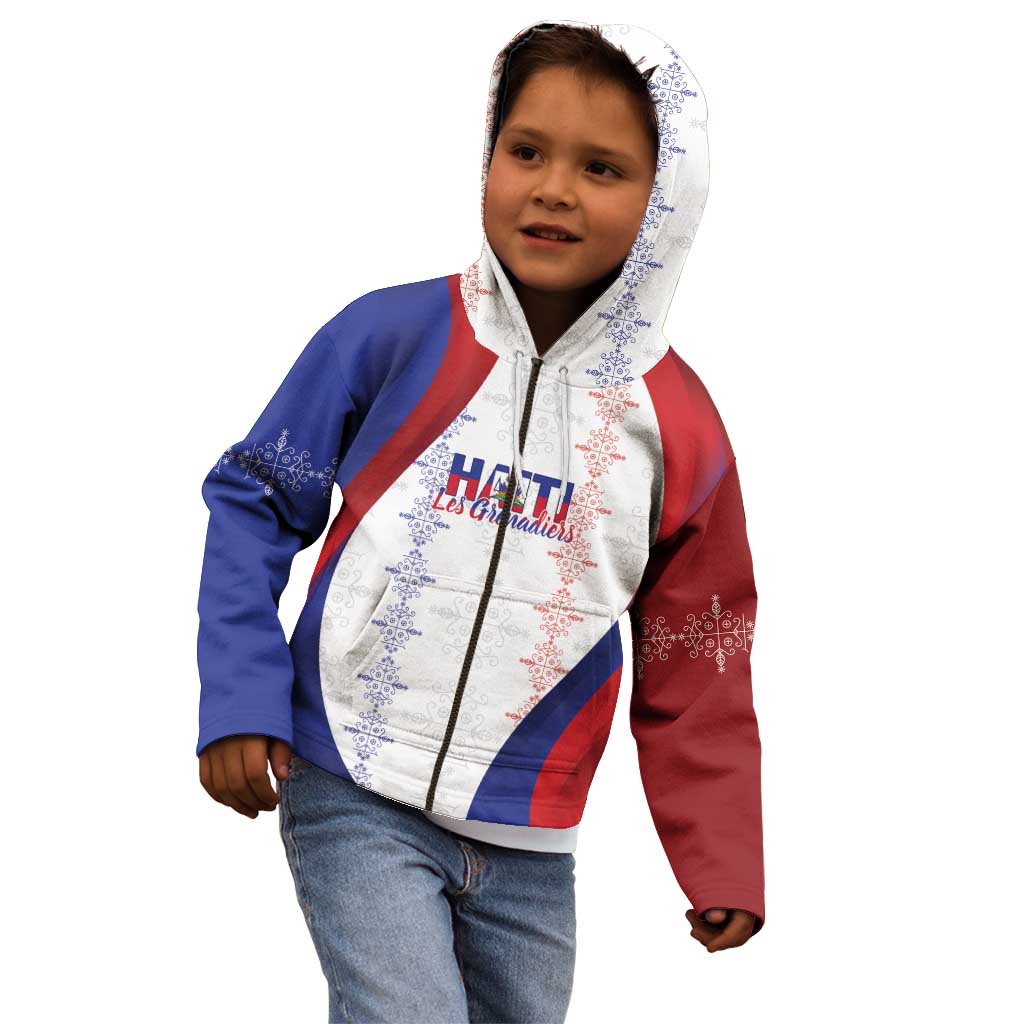 Haiti Football Les Grenadiers Personalized Kid Hoodie Voodoo Veve Papa Legba - Wonder Print Shop