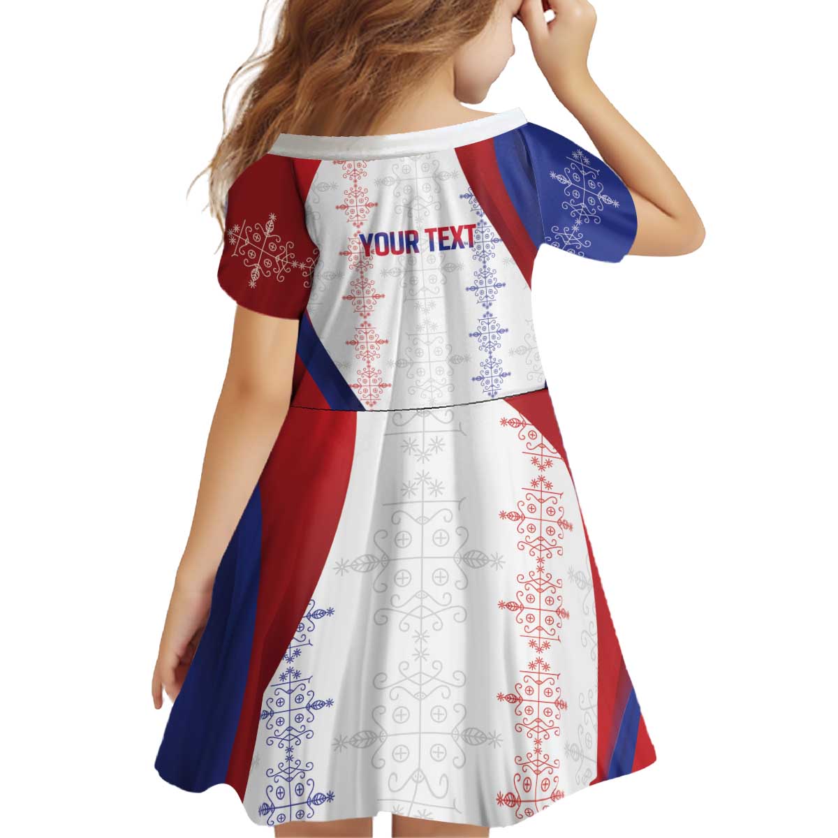 Haiti Football Les Grenadiers Personalized Kid Short Sleeve Dress Voodoo Veve Papa Legba - Wonder Print Shop