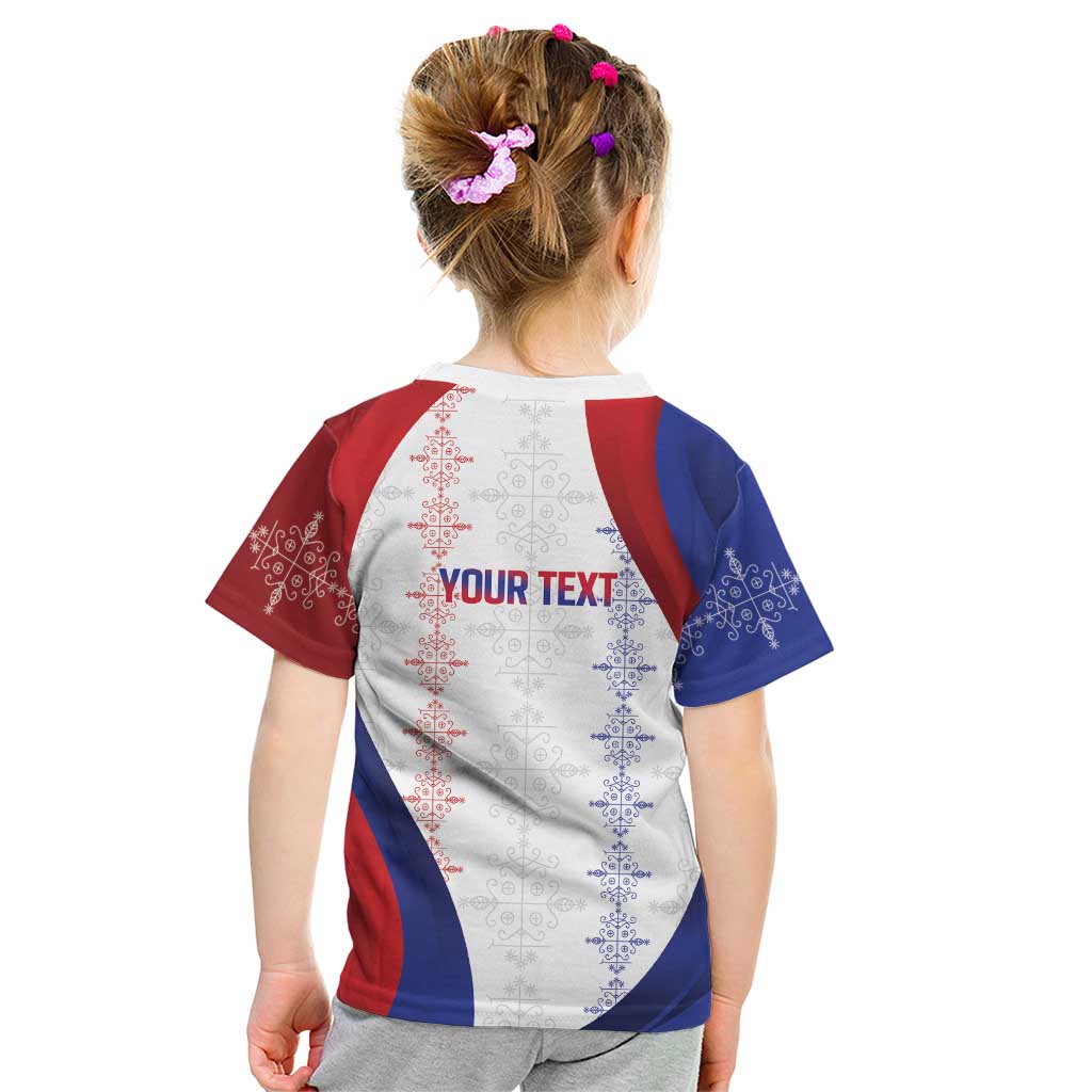 Haiti Football Les Grenadiers Personalized Kid T Shirt Voodoo Veve Papa Legba - Wonder Print Shop
