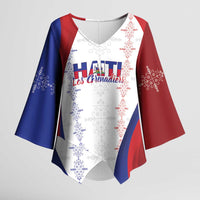 Haiti Football Les Grenadiers Personalized Kimono Sleeve Blouse Voodoo Veve Papa Legba - Wonder Print Shop