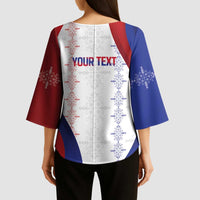 Haiti Football Les Grenadiers Personalized Kimono Sleeve Blouse Voodoo Veve Papa Legba - Wonder Print Shop