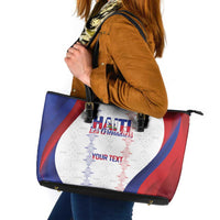 Haiti Football Les Grenadiers Personalized Leather Tote Bag Voodoo Veve Papa Legba - Wonder Print Shop