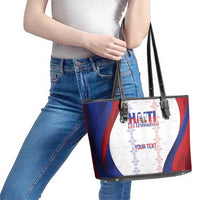Haiti Football Les Grenadiers Personalized Leather Tote Bag Voodoo Veve Papa Legba - Wonder Print Shop