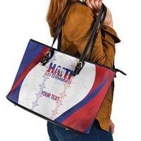 Haiti Football Les Grenadiers Personalized Leather Tote Bag Voodoo Veve Papa Legba - Wonder Print Shop