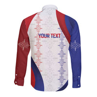 Haiti Football Les Grenadiers Personalized Long Sleeve Button Shirt Voodoo Veve Papa Legba - Wonder Print Shop