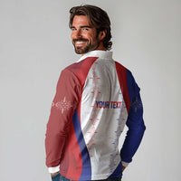 Haiti Football Les Grenadiers Personalized Long Sleeve Polo Shirt Voodoo Veve Papa Legba - Wonder Print Shop