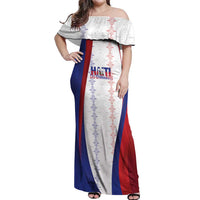 Haiti Football Les Grenadiers Personalized Off Shoulder Maxi Dress Voodoo Veve Papa Legba - Wonder Print Shop