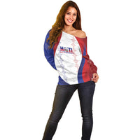 Haiti Football Les Grenadiers Personalized Off Shoulder Sweater Voodoo Veve Papa Legba - Wonder Print Shop