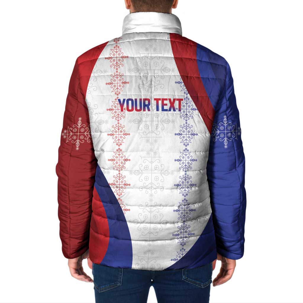 Haiti Football Les Grenadiers Personalized Padded Jacket Voodoo Veve Papa Legba - Wonder Print Shop