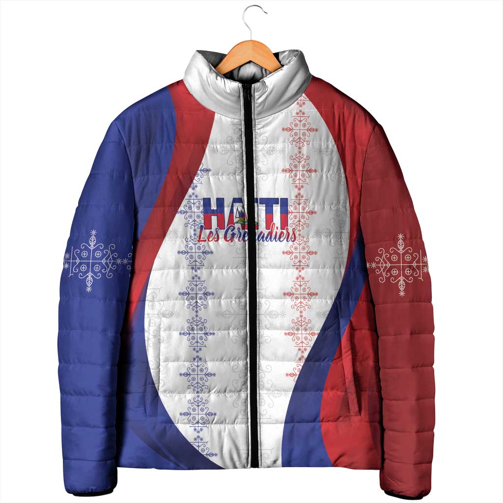 Haiti Football Les Grenadiers Personalized Padded Jacket Voodoo Veve Papa Legba - Wonder Print Shop