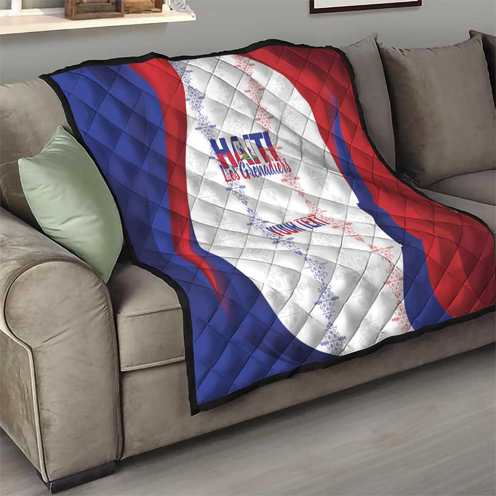 Haiti Football Les Grenadiers Personalized Quilt Voodoo Veve Papa Legba - Wonder Print Shop