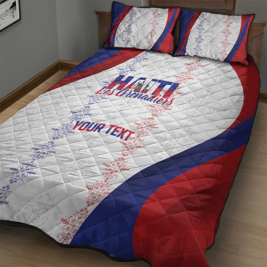 Haiti Football Les Grenadiers Personalized Quilt Bed Set Voodoo Veve Papa Legba - Wonder Print Shop