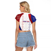 Haiti Football Les Grenadiers Personalized Raglan Cropped T Shirt Voodoo Veve Papa Legba - Wonder Print Shop