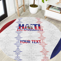 Haiti Football Les Grenadiers Personalized Round Carpet Voodoo Veve Papa Legba - Wonder Print Shop