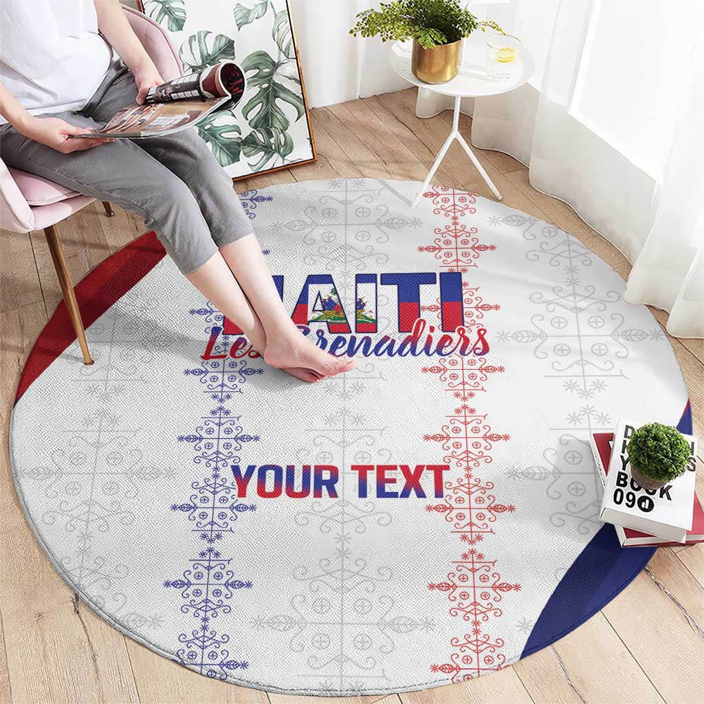 Haiti Football Les Grenadiers Personalized Round Carpet Voodoo Veve Papa Legba - Wonder Print Shop