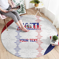Haiti Football Les Grenadiers Personalized Round Carpet Voodoo Veve Papa Legba - Wonder Print Shop