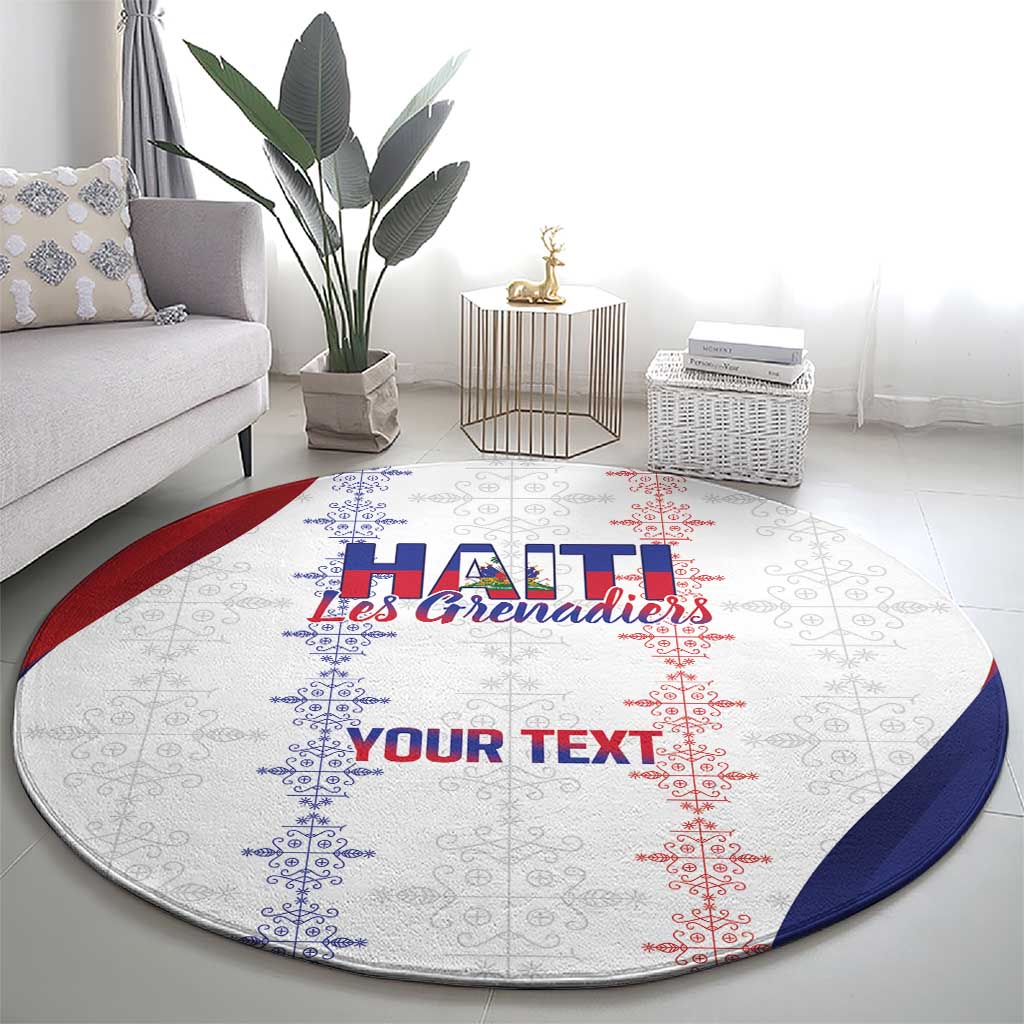 Haiti Football Les Grenadiers Personalized Round Carpet Voodoo Veve Papa Legba - Wonder Print Shop