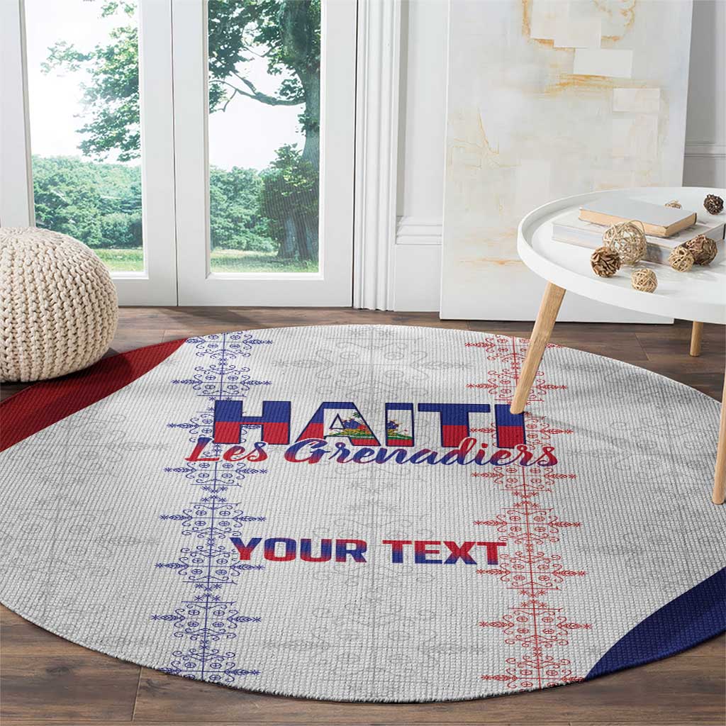 Haiti Football Les Grenadiers Personalized Round Carpet Voodoo Veve Papa Legba - Wonder Print Shop
