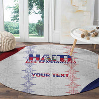 Haiti Football Les Grenadiers Personalized Round Carpet Voodoo Veve Papa Legba - Wonder Print Shop