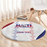 Haiti Football Les Grenadiers Personalized Round Carpet Voodoo Veve Papa Legba - Wonder Print Shop