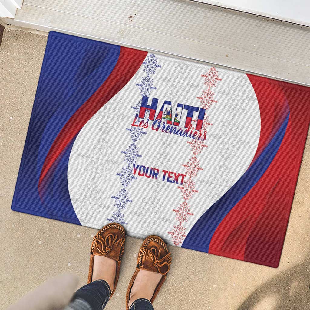 Haiti Football Les Grenadiers Personalized Rubber Doormat Voodoo Veve Papa Legba - Wonder Print Shop