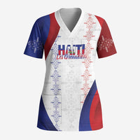 Haiti Football Les Grenadiers Personalized Scrub Top Voodoo Veve Papa Legba - Wonder Print Shop