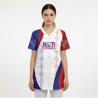 Haiti Football Les Grenadiers Personalized Scrub Top Voodoo Veve Papa Legba - Wonder Print Shop