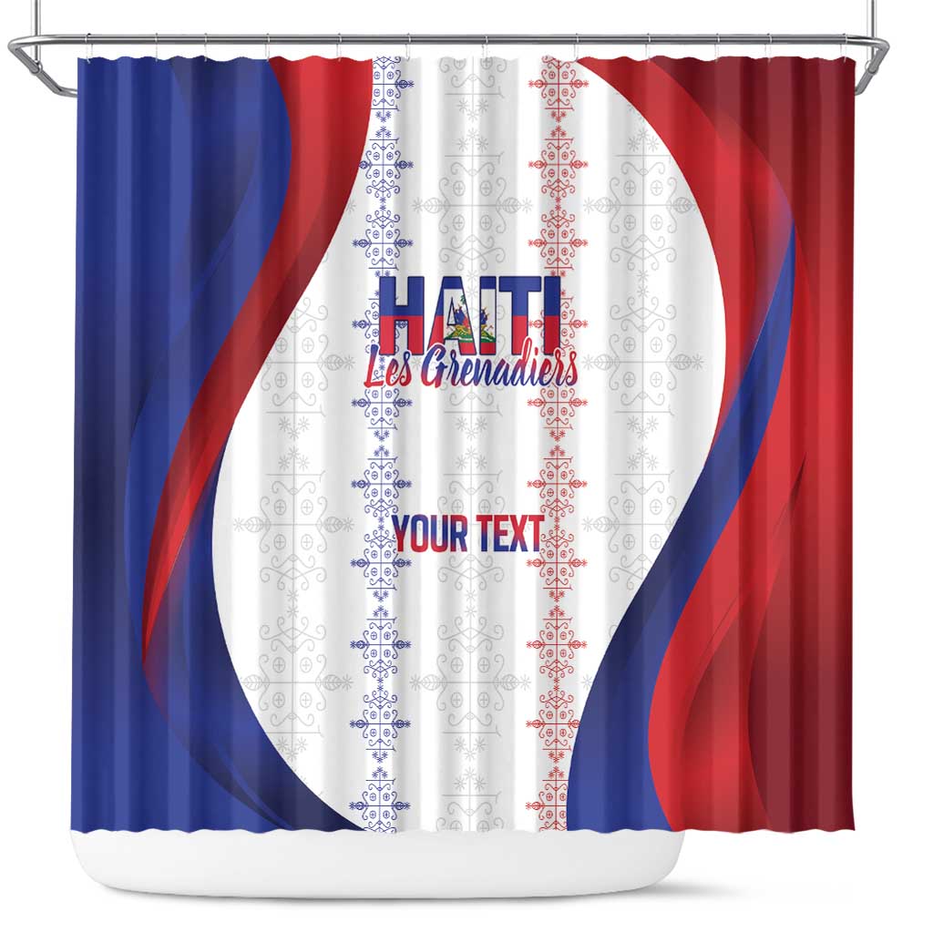 Haiti Football Les Grenadiers Personalized Shower Curtain Voodoo Veve Papa Legba - Wonder Print Shop