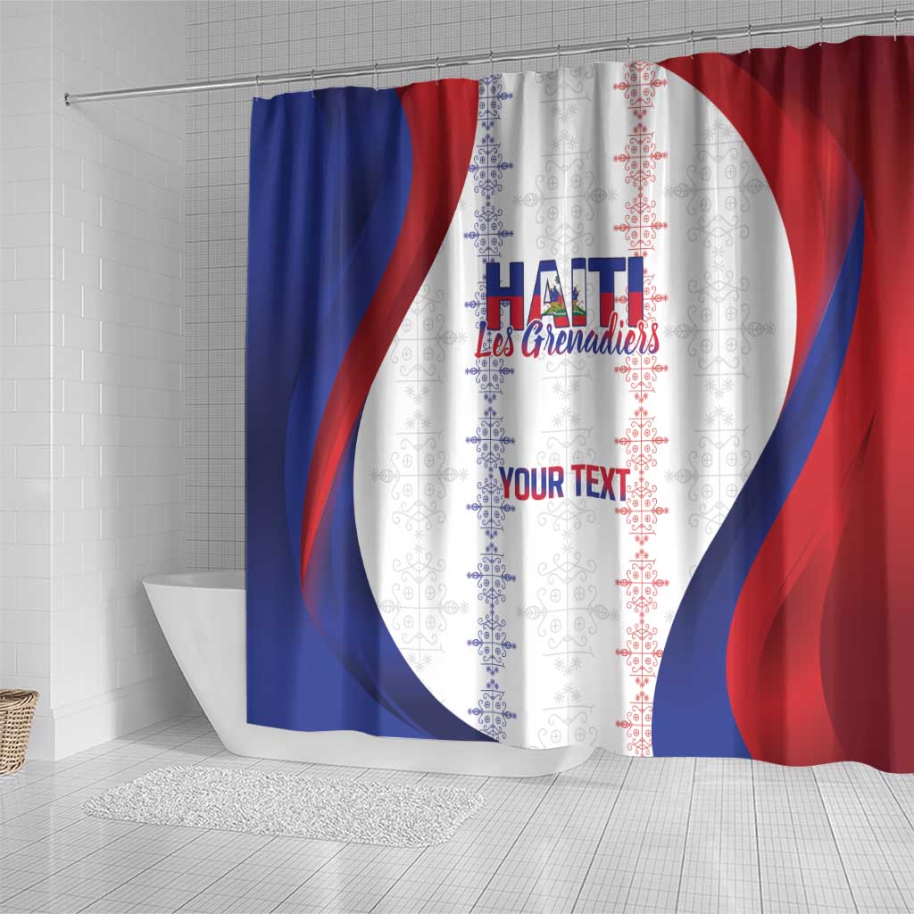 Haiti Football Les Grenadiers Personalized Shower Curtain Voodoo Veve Papa Legba - Wonder Print Shop