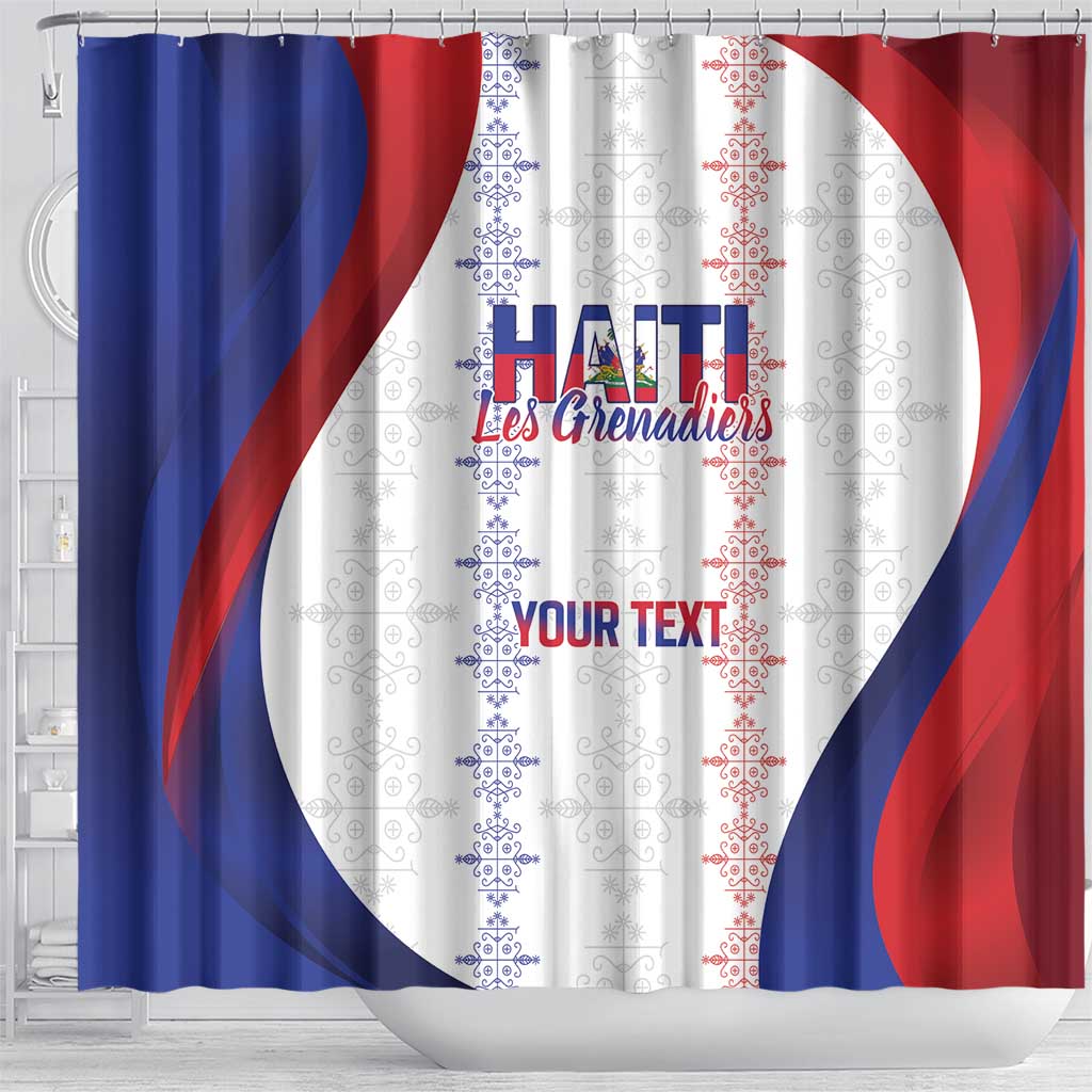 Haiti Football Les Grenadiers Personalized Shower Curtain Voodoo Veve Papa Legba - Wonder Print Shop