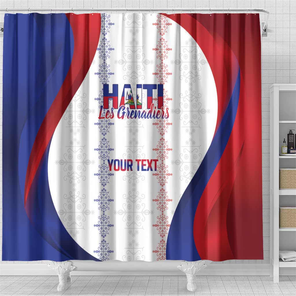 Haiti Football Les Grenadiers Personalized Shower Curtain Voodoo Veve Papa Legba - Wonder Print Shop