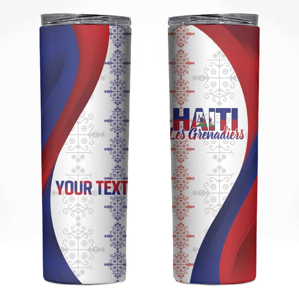 Haiti Football Les Grenadiers Personalized Skinny Tumbler Voodoo Veve Papa Legba - Wonder Print Shop