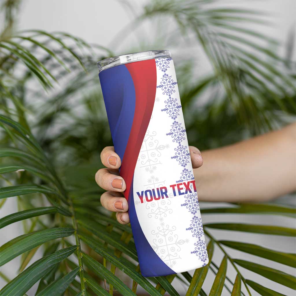 Haiti Football Les Grenadiers Personalized Skinny Tumbler Voodoo Veve Papa Legba - Wonder Print Shop