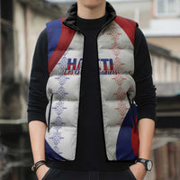 Haiti Football Les Grenadiers Personalized Sleeveless Puffer Jacket Voodoo Veve Papa Legba - Wonder Print Shop