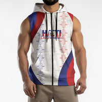 Haiti Football Les Grenadiers Personalized Sleeveless Zip Hoodie Voodoo Veve Papa Legba - Wonder Print Shop