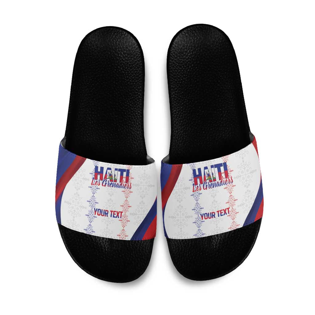 Haiti Football Les Grenadiers Personalized Slide Sandals Voodoo Veve Papa Legba - Wonder Print Shop