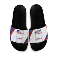 Haiti Football Les Grenadiers Personalized Slide Sandals Voodoo Veve Papa Legba - Wonder Print Shop