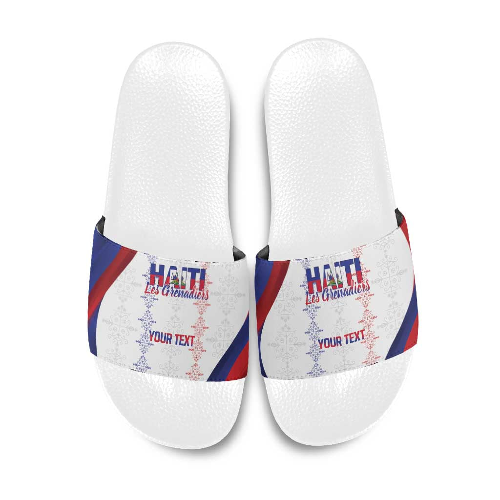 Haiti Football Les Grenadiers Personalized Slide Sandals Voodoo Veve Papa Legba - Wonder Print Shop