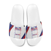 Haiti Football Les Grenadiers Personalized Slide Sandals Voodoo Veve Papa Legba - Wonder Print Shop
