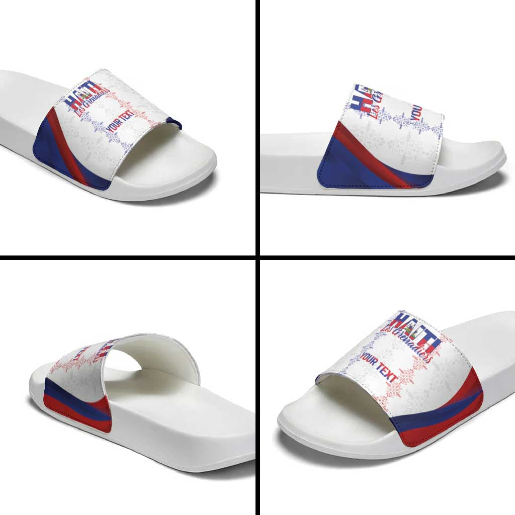 Haiti Football Les Grenadiers Personalized Slide Sandals Voodoo Veve Papa Legba - Wonder Print Shop